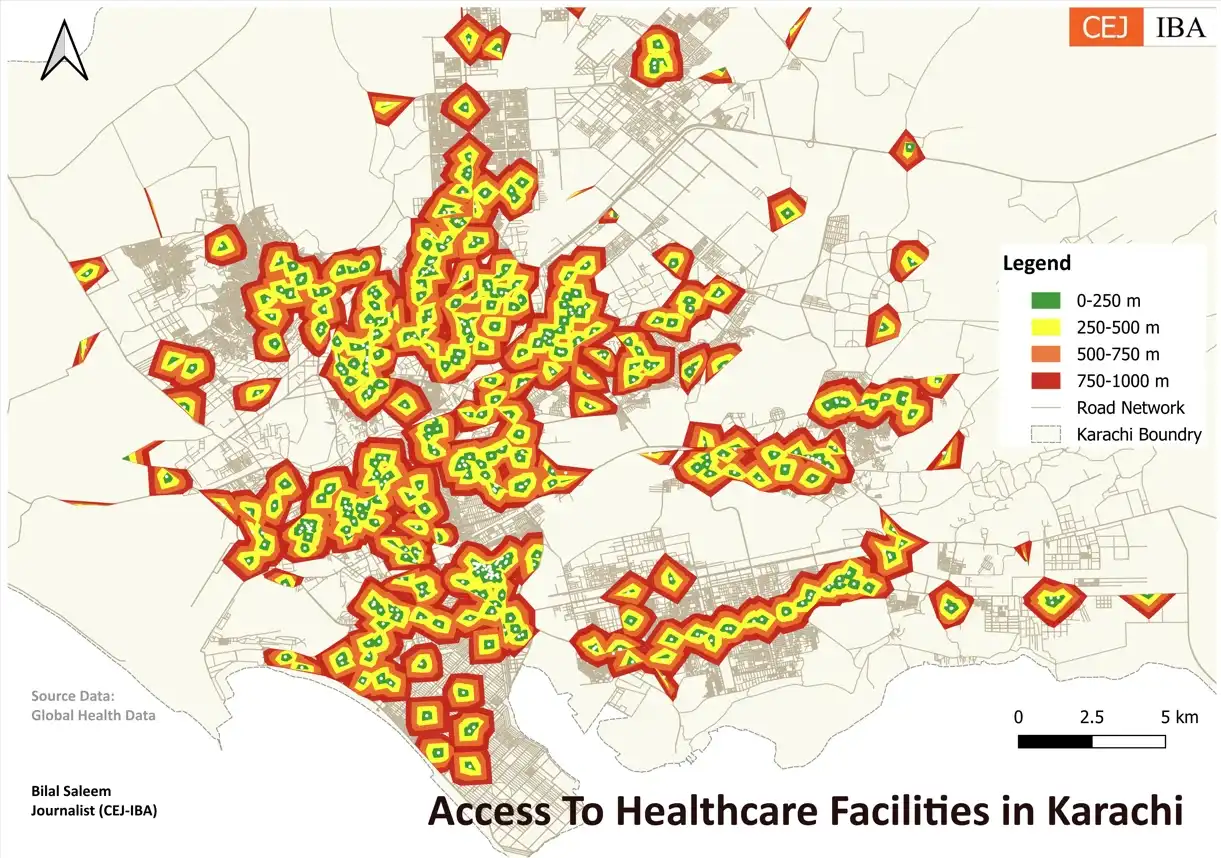 Karachi Healthcare Network System Medical Facilities GIS Analysis