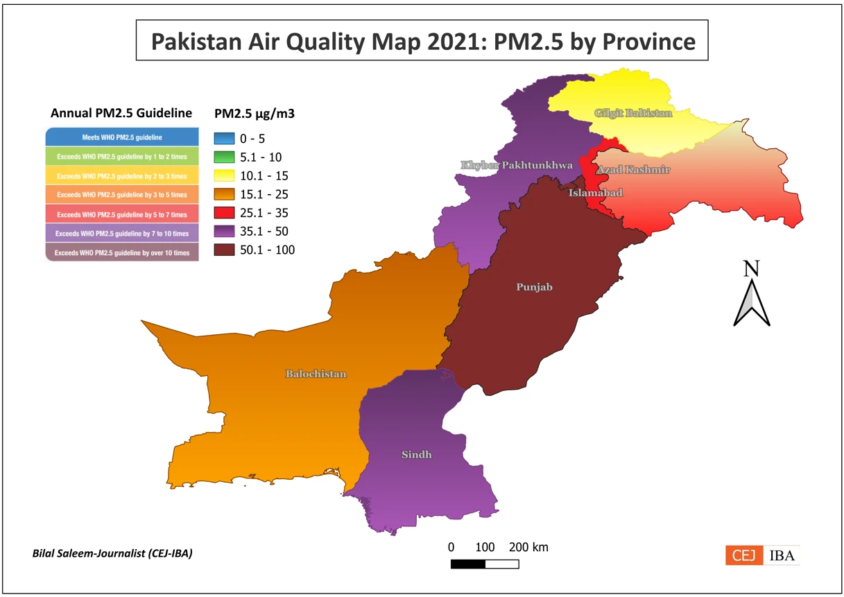 Pakistan Air Quality Index PM2.5 Climate Change Air Pollution Punjab